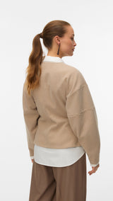 VERO MODA VMKLEA o-neck cardigan - silver mink