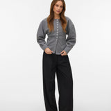 VERO MODA VMKLEA o-neck cardigan - medium grey melange