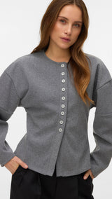 VERO MODA VMKLEA o-neck cardigan - silver mink melange