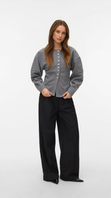 VERO MODA VMKLEA o-neck cardigan - silver mink melange