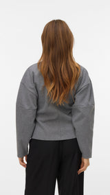 VERO MODA VMKLEA o-neck cardigan - medium grey melange