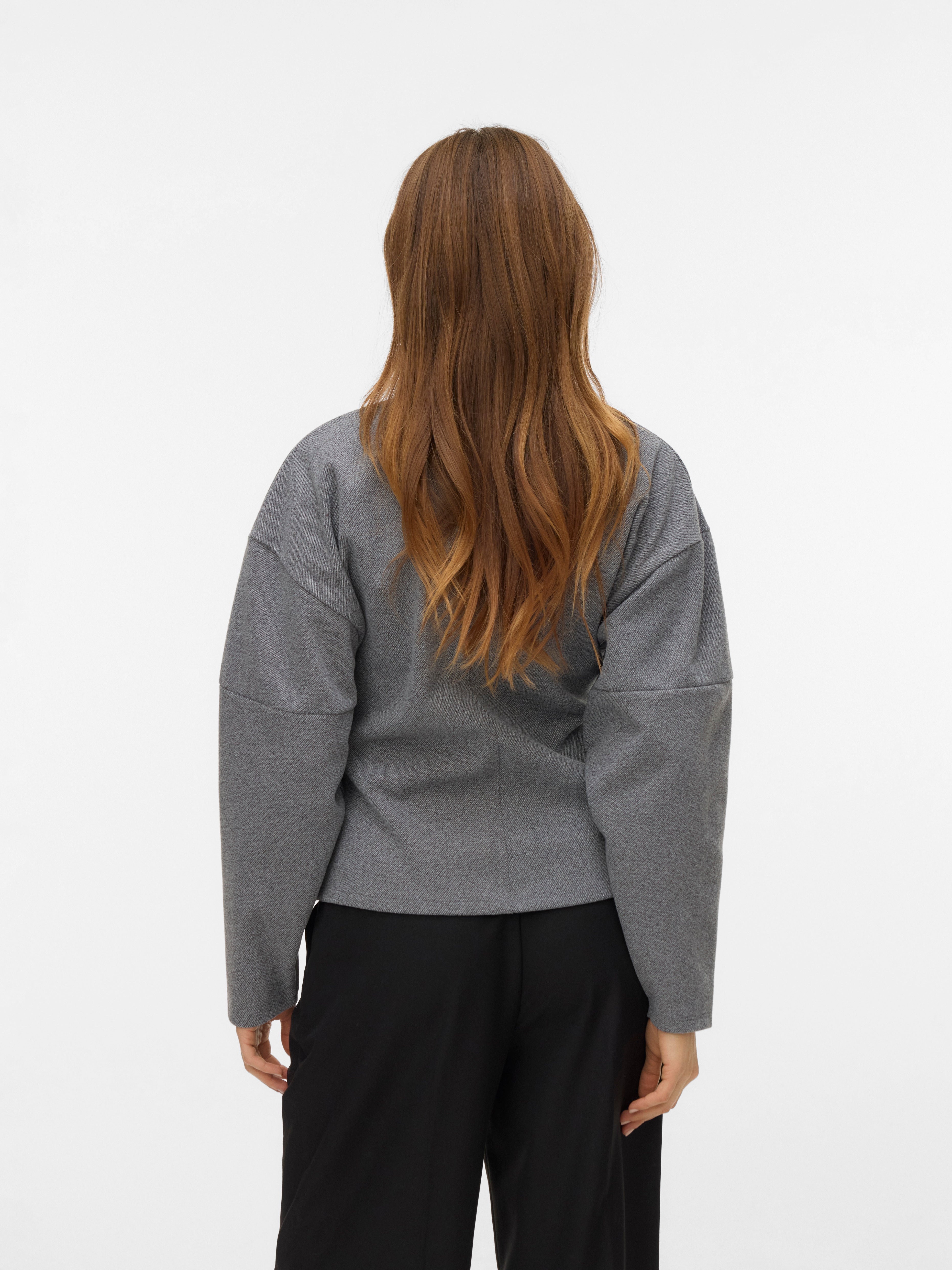 VERO MODA VMKLEA o-neck cardigan - medium grey melange