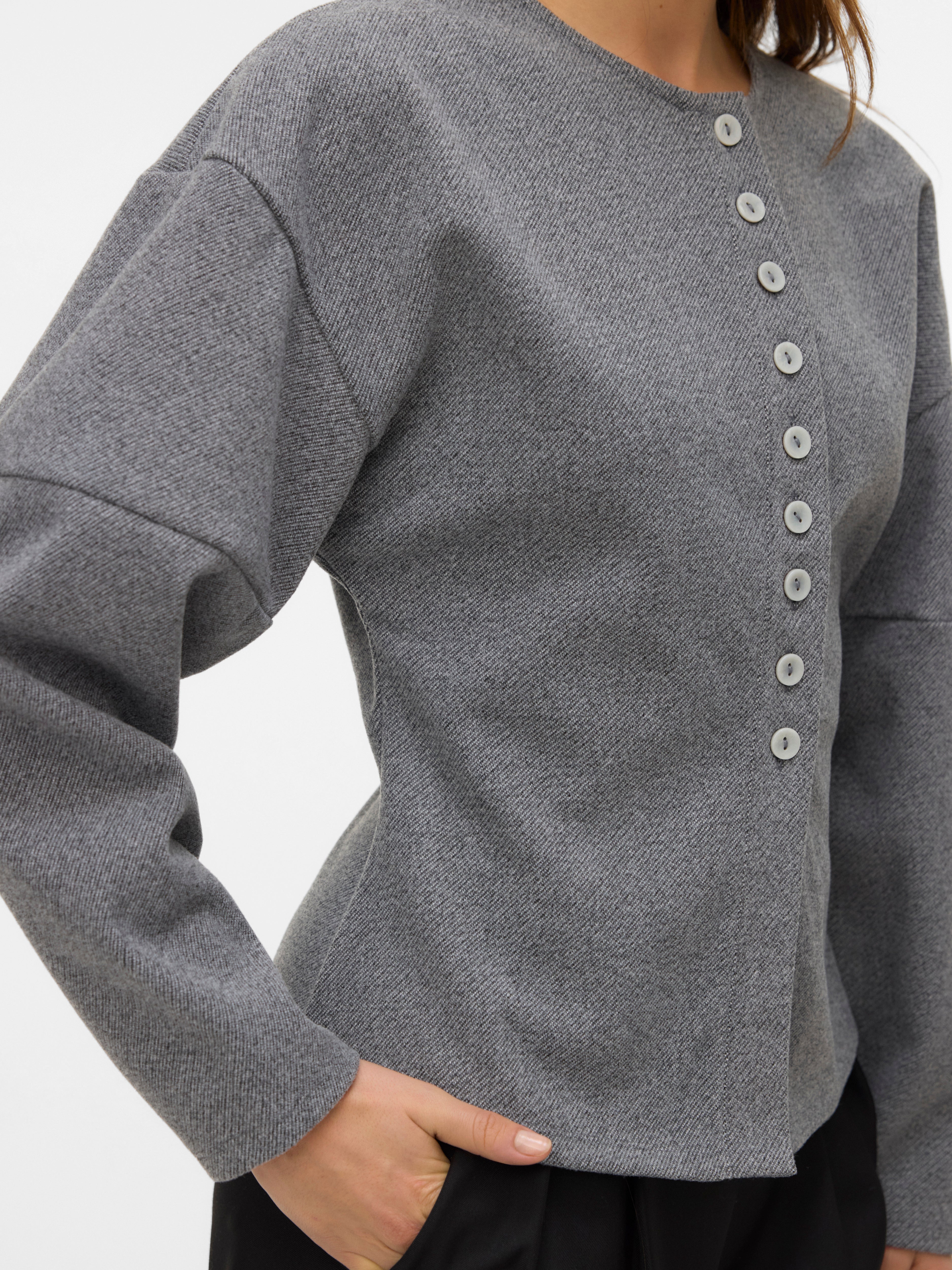 VERO MODA VMKLEA o-neck cardigan - silver mink melange