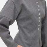 VERO MODA VMKLEA o-neck cardigan - medium grey melange