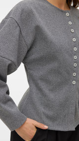 VERO MODA VMKLEA o-neck cardigan - medium grey melange