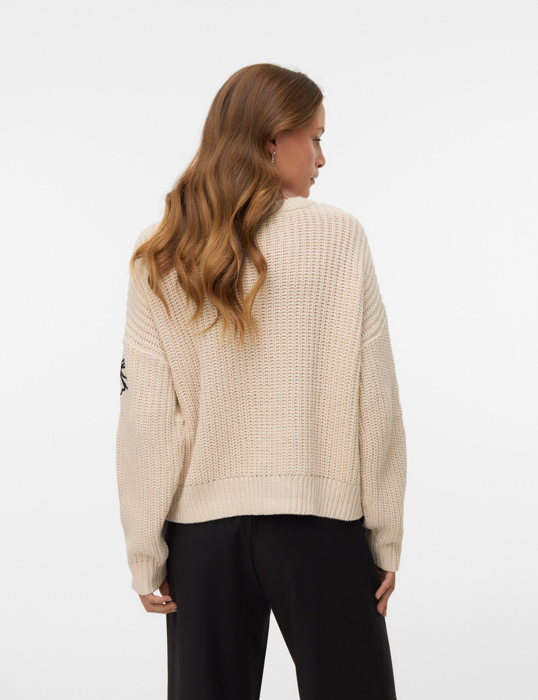 VERO MODA VMLAURA o-neck pullover boo in birch w. black - Image 2