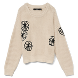 VERO MODA VMLAURA o-neck pullover boo in birch w. black - Image 3