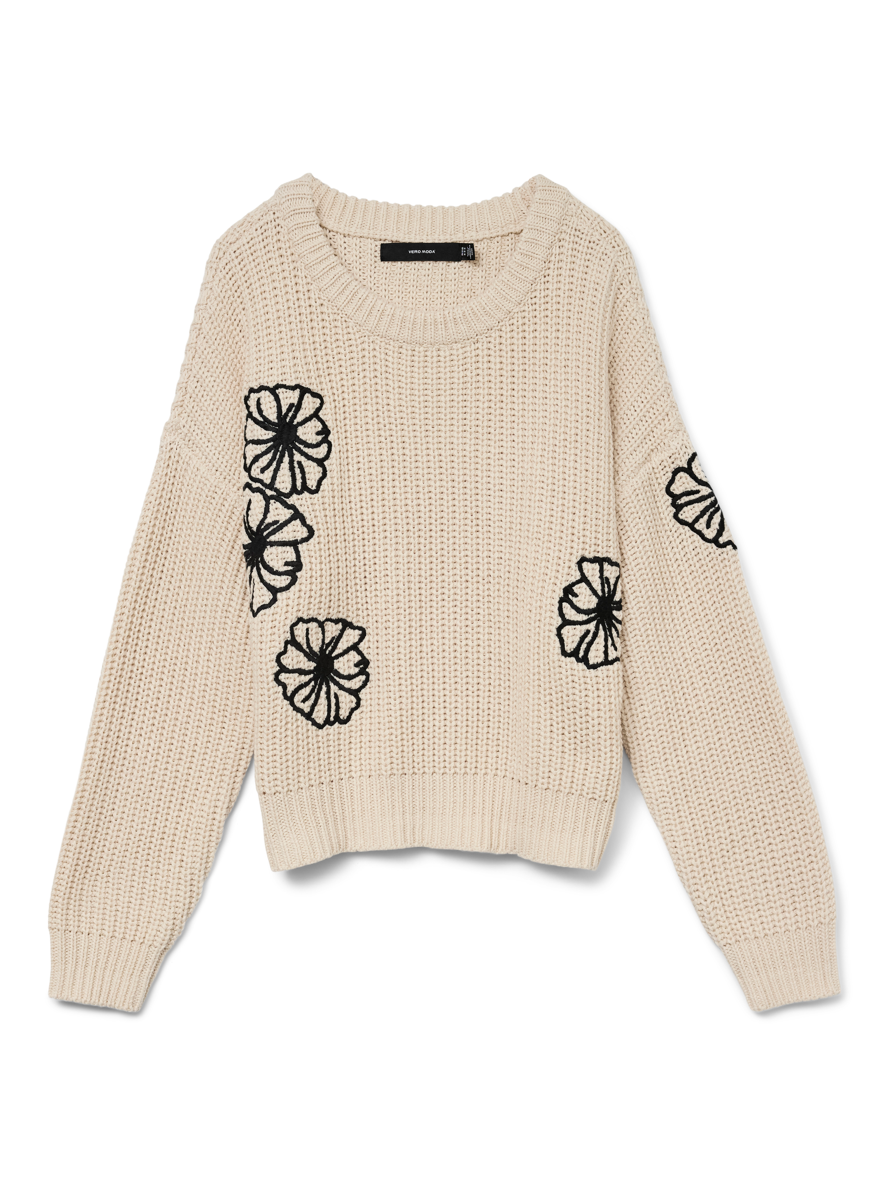 VERO MODA VMLAURA o-neck pullover boo in birch w. black - Image 3