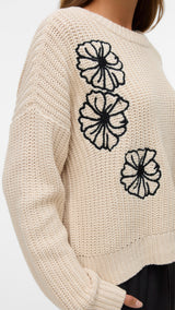 VERO MODA VMLAURA o-neck pullover boo in birch w. black - Image 5