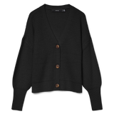 VERO MODA VMLEA v-neck cuff cardigan in black - Image 3