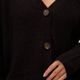 VERO MODA VMLEA v-neck cuff cardigan in black - Image 6