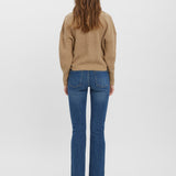 VERO MODA VMLEA v-neck cuff cardigan in nomad - Image 2
