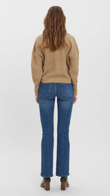 VERO MODA VMLEA v-neck cuff cardigan in nomad - Image 2