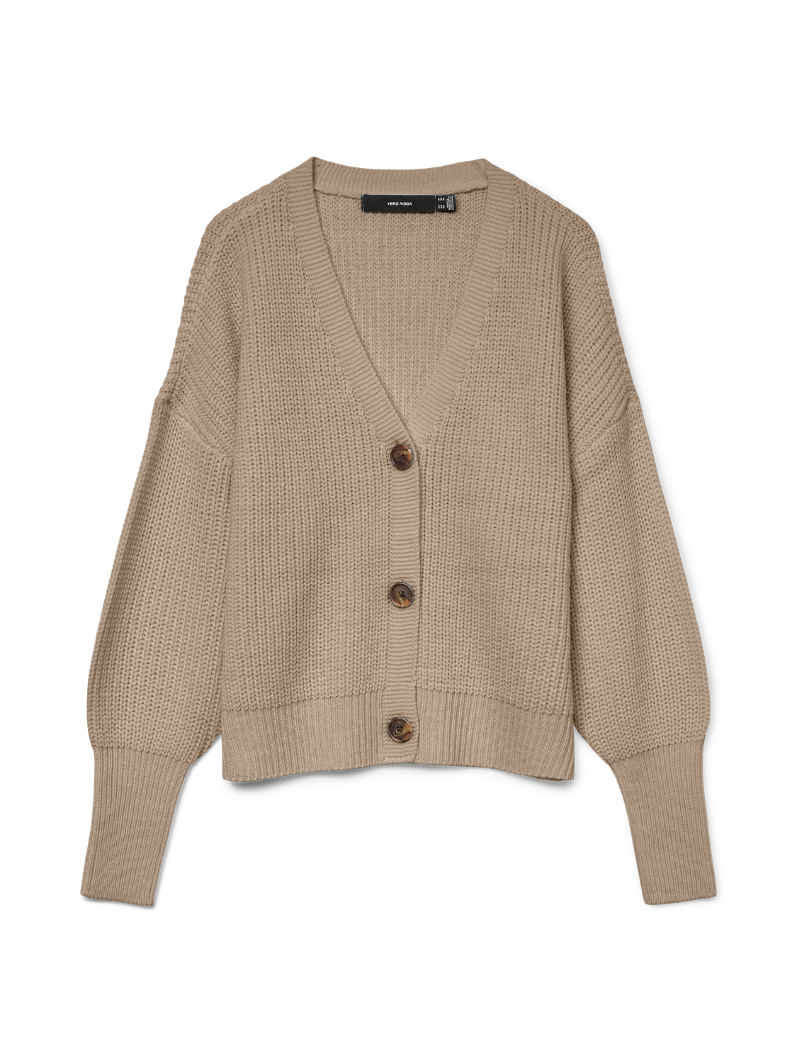 VERO MODA VMLEA v-neck cuff cardigan in nomad - Image 3
