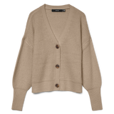 VERO MODA VMLEA v-neck cuff cardigan in nomad - Image 3