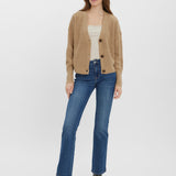 VERO MODA VMLEA v-neck cuff cardigan in nomad - Image 4