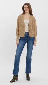 VERO MODA VMLEA v-neck cuff cardigan in nomad - Image 4