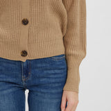 VERO MODA VMLEA v-neck cuff cardigan in nomad - Image 5