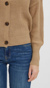 VERO MODA VMLEA v-neck cuff cardigan in nomad - Image 5