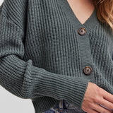 VERO MODA VMLEA v-neck cuff cardigan in balsam green - Image 6