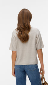 VERO MODA VMLEFILE 2/4 o-neck pearl cardigan - pumice stone