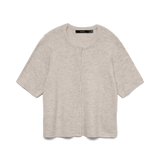 VERO MODA VMLEFILE 2/4 o-neck pearl cardigan - pumice stone