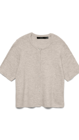VERO MODA VMLEFILE 2/4 o-neck pearl cardigan - pumice stone