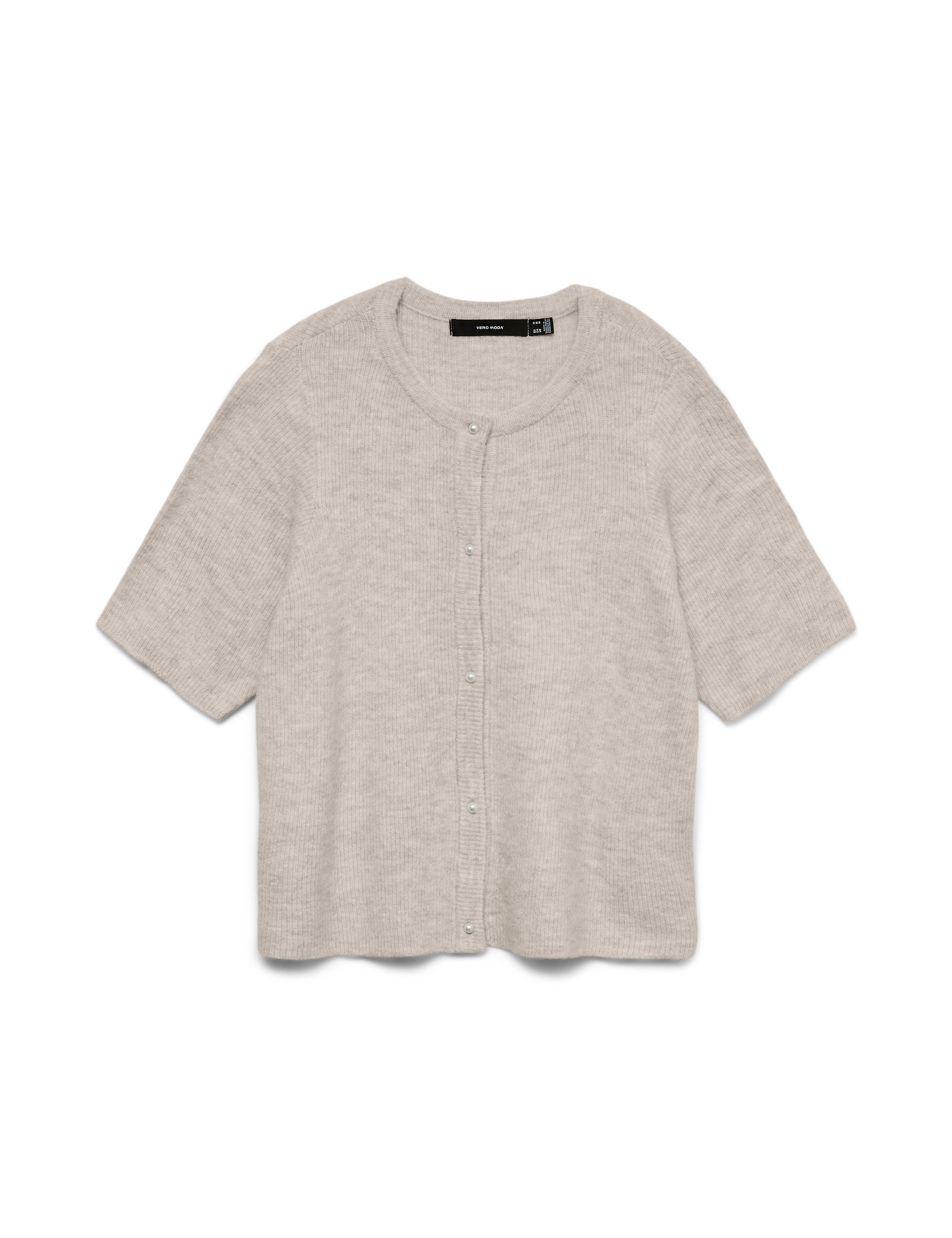 VERO MODA VMLEFILE 2/4 o-neck pearl cardigan - pumice stone