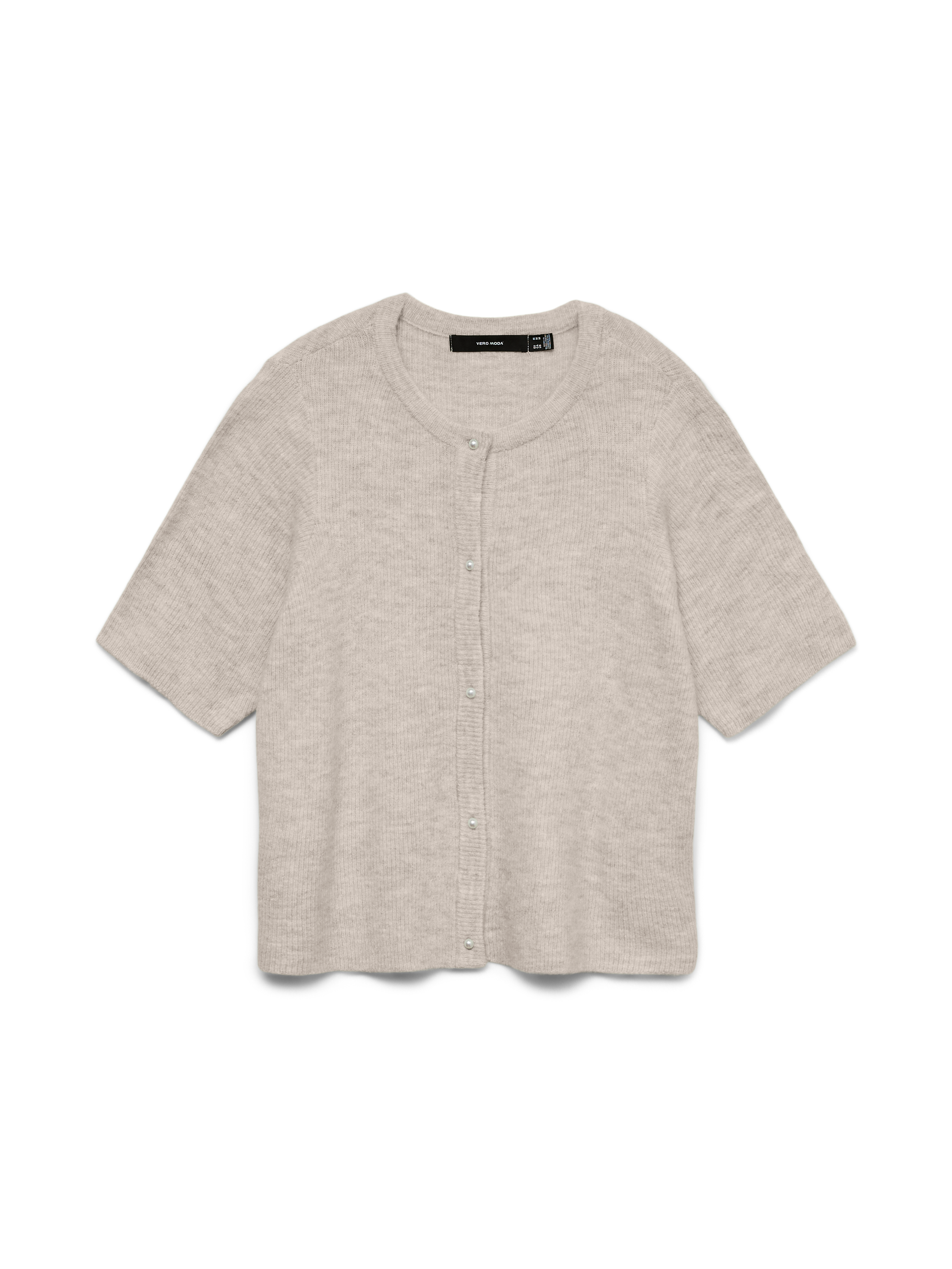 VERO MODA VMLEFILE 2/4 o-neck pearl cardigan - pumice stone