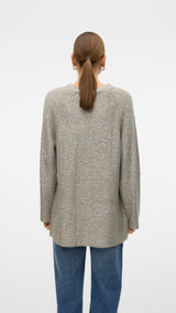 VERO MODA VMLEILANI new o-neck long pull. in griffin - Image 2