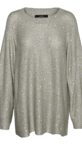 VERO MODA VMLEILANI new o-neck long pull. in griffin - Image 3