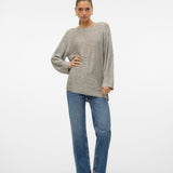 VERO MODA VMLEILANI new o-neck long pull. in griffin - Image 4