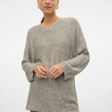 VERO MODA VMLEILANI new o-neck long pull. in griffin - Image 5