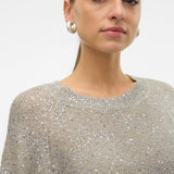 VERO MODA VMLEILANI new o-neck long pull. in griffin - Image 6