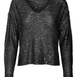 VERO MODA VMLEILANI new v-neck pullover - winetasting w. silver sequins