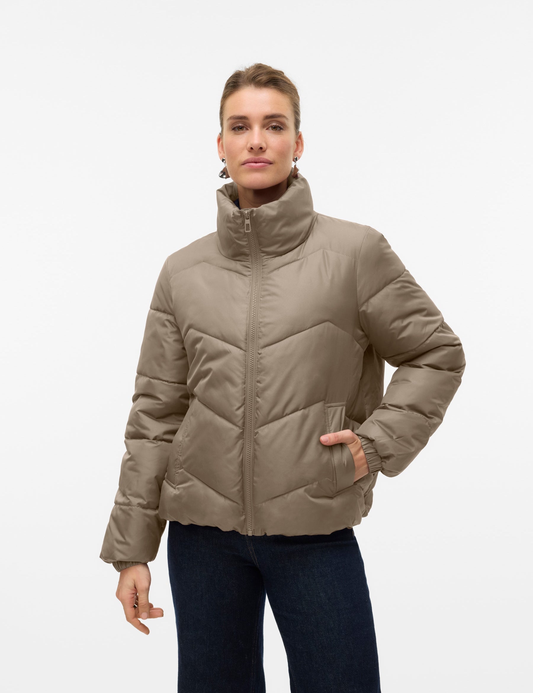 VERO MODA VMLIGARIO short jacket boo in silver mink - Image 1