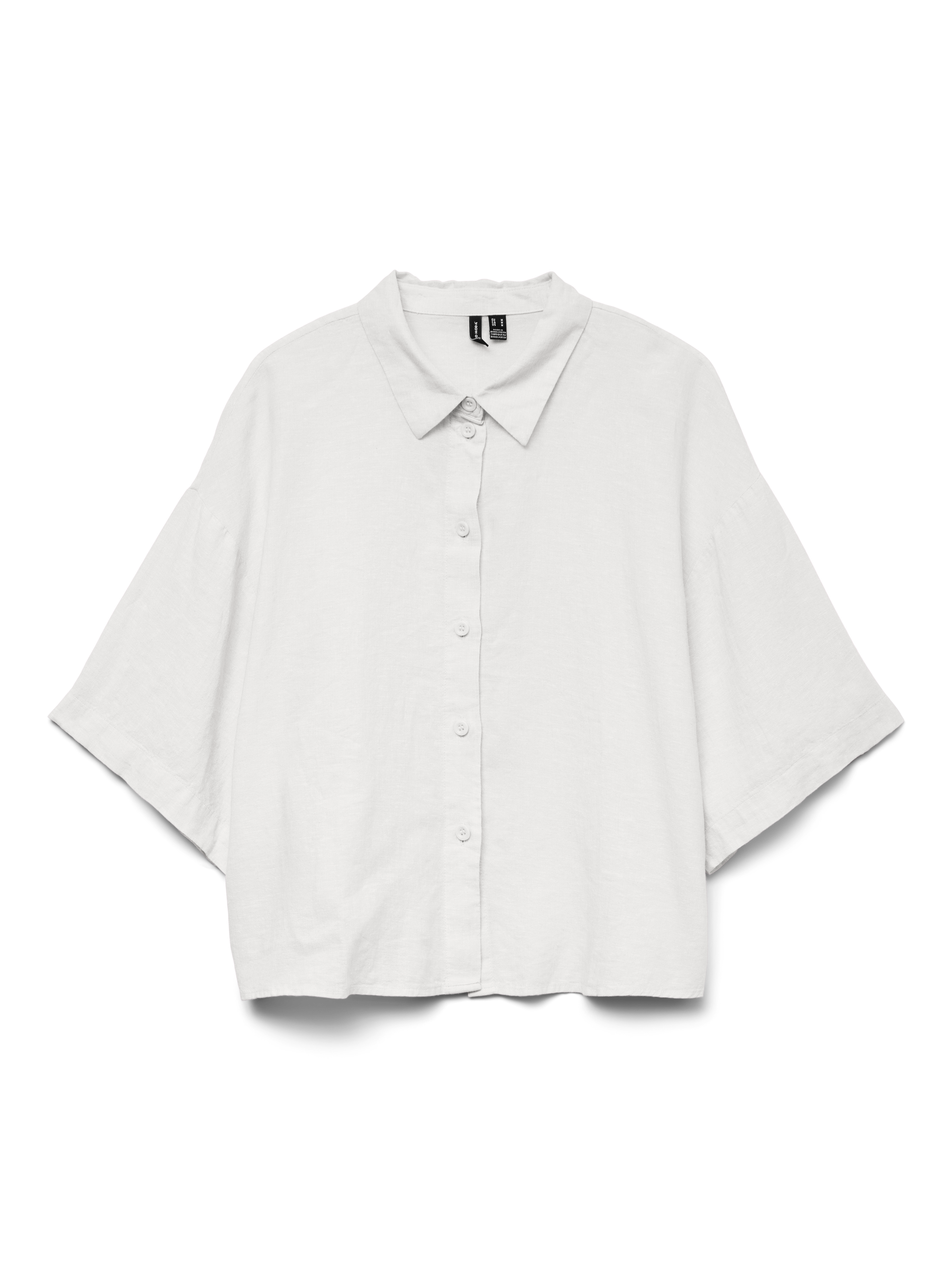 VERO MODA VMLINN 2/4 short shirt in snow white olga moon rock - Image 3