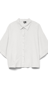 VERO MODA VMLINN 2/4 short shirt in snow white - Image 3