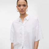 VERO MODA VMLINN 2/4 short shirt in snow white - Image 5