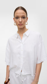 VERO MODA VMLINN 2/4 short shirt in snow white - Image 5