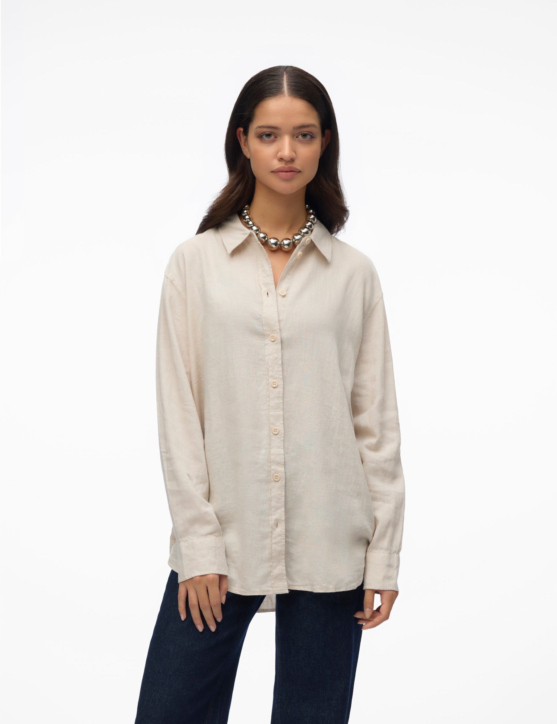 VERO MODA VMLINN shirt in moonbeam - Image 1