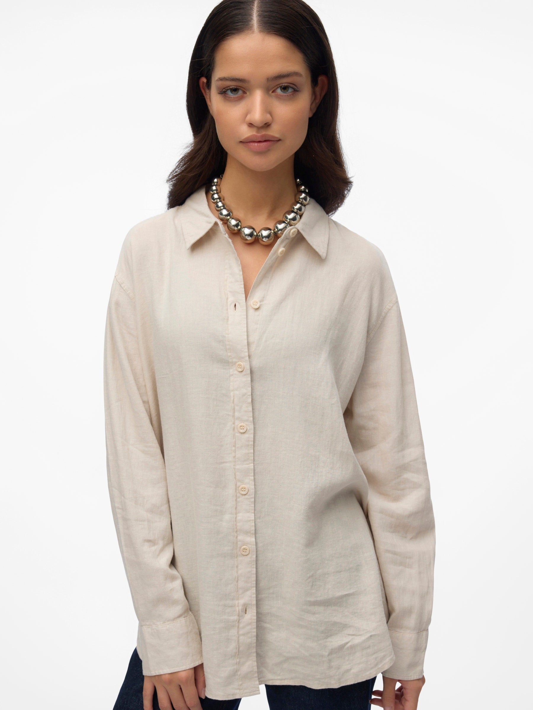 VERO MODA VMLINN shirt in moonbeam - Image 5