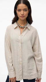 VERO MODA VMLINN shirt in moonbeam - Image 5