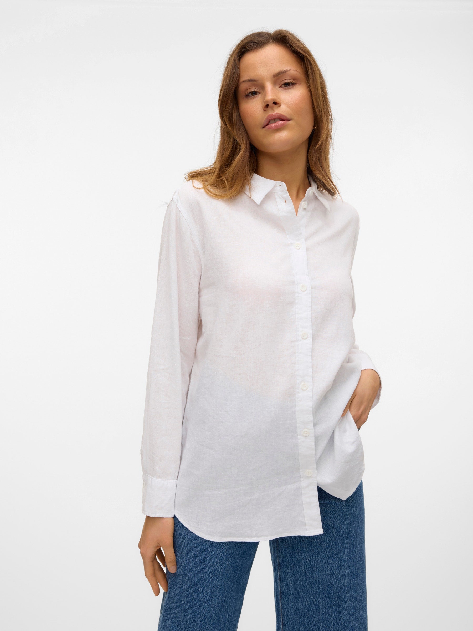 VERO MODA VMLINN shirt in snow white - Image 5