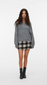 VERO MODA VMLOLLIPOP v-neck pullover boo in medium grey melange - Image 1