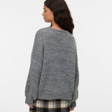 VERO MODA VMLOLLIPOP v-neck pullover boo in medium grey melange - Image 2