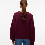 VERO MODA VMLOLLIPOP v-neck pullover boo in winetasting - Image 2