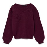 VERO MODA VMLOLLIPOP v-neck pullover boo in winetasting - Image 3