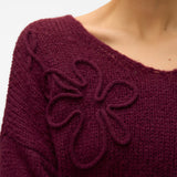 VERO MODA VMLOLLIPOP v-neck pullover boo in winetasting - Image 6