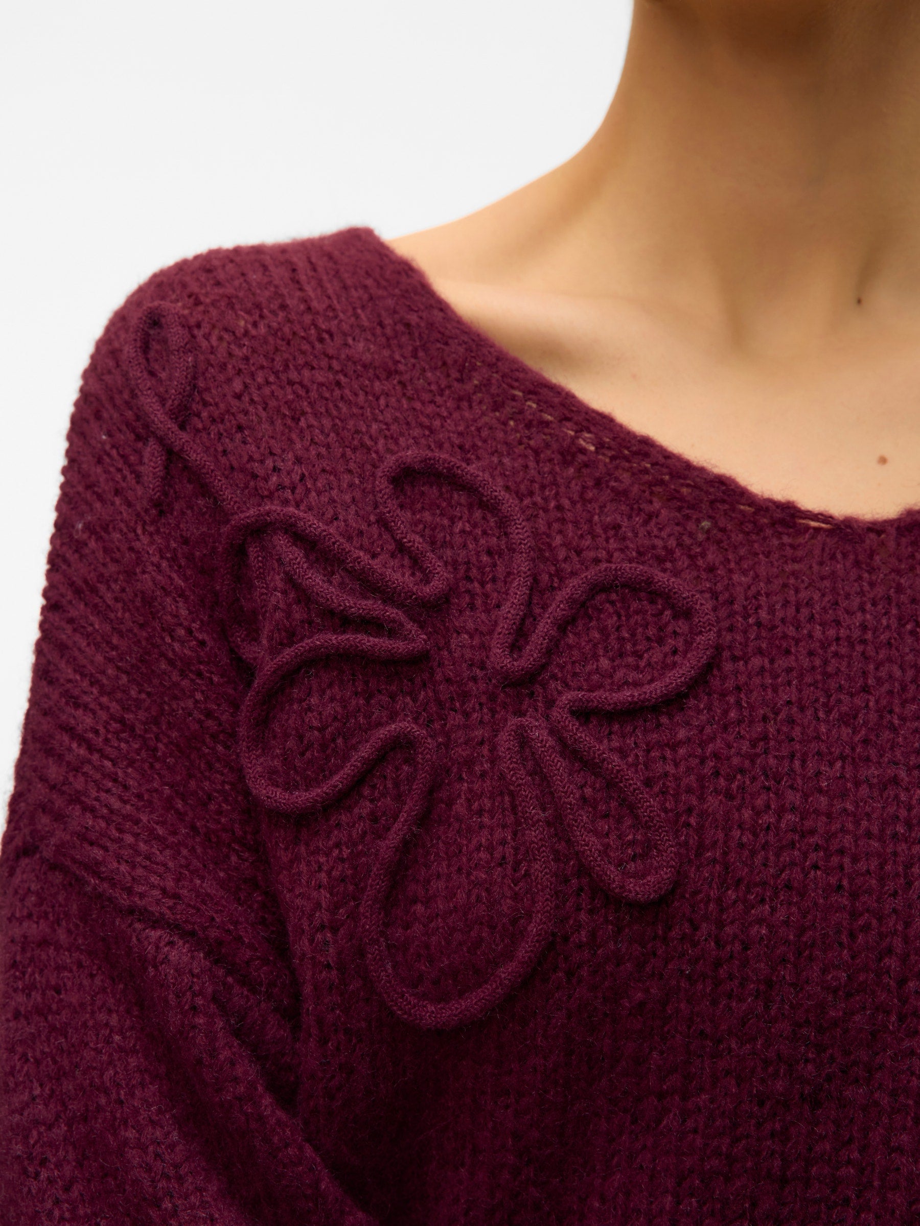 VERO MODA VMLOLLIPOP v-neck pullover boo in winetasting - Image 6
